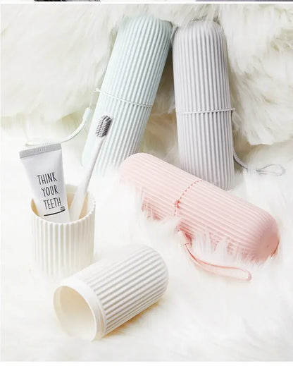 1/2pcs Portable Toothbrush Cup Bathroom Toothpaste Holder Storage Case Box Organizer Travel Toiletries Storage Cup