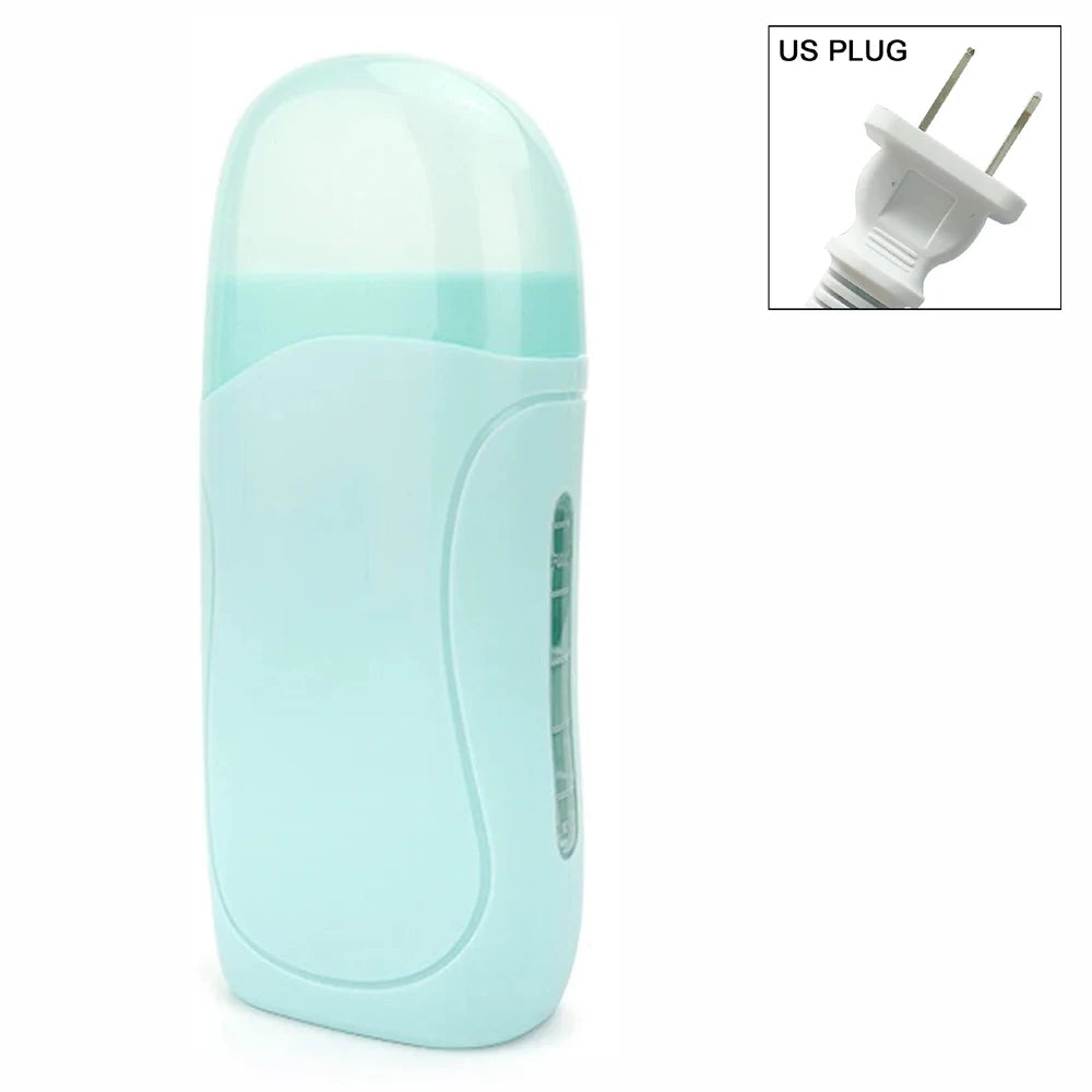 Women Home Hair Removal Kit Roll on Wax Warmer Honey Roller Wax Cartridge 100Pcs Depilatory Wax Strips Body Leg Arm Waxing Set