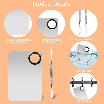 Makeup Mixing Palette Kits Professional Eye Shadow Mixer Tool with Spatula Specialized Stainless Steel Makeup Tools Accessories
