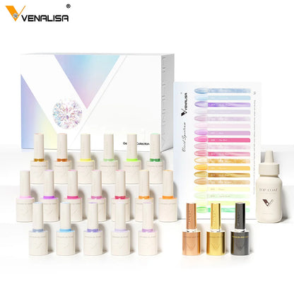 1Set VENALISA V6 Whole Set 10ml HEMA FreeTPO Free Vegan Nail Gel Polish Color Display Gel Varnish Nail Maincure Branded Suitcase