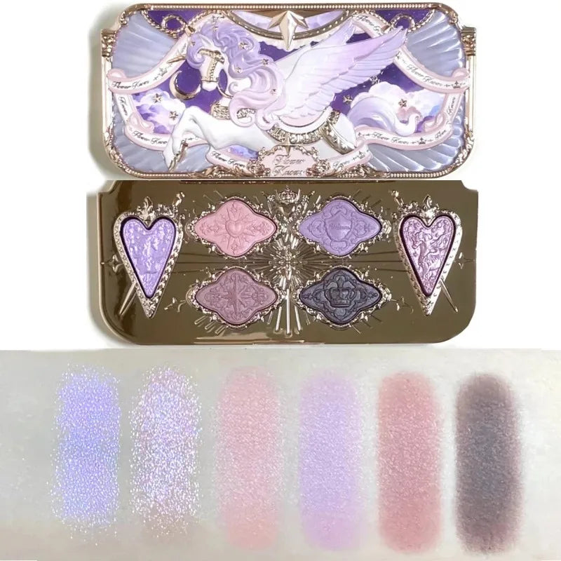 Flower Knows SWEETIE BEAR COLLECTION 6-Color Eye Shadow Palette Makeup Long Lasting Matte Shimmer Finish Eyeshadow Powder