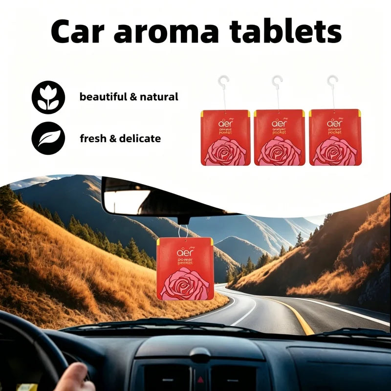 5-20pcs Rose Air Freshener, 30 Days Fragrance, Car & Home Deodorizer, Ideal for Bathroom Wardrobe & Birthday Gifts