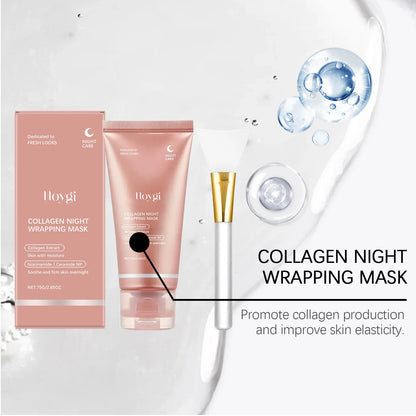 Collagen Encapsulated Peel Off Mask, Night Wrapping Film & Power Lift & Elastic Collagen, Banish Midnight Dullness with Niacinamide, Ceramide NP Strengthens Barriers, Full Painless Peel to Unlock Glass Skin, Soothing + Firmin