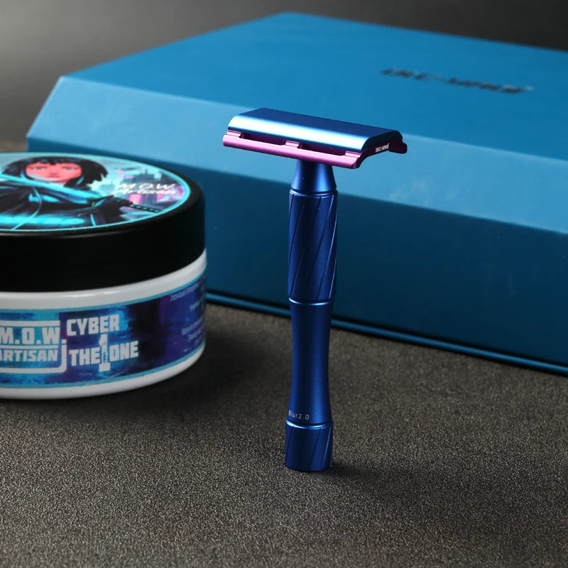 YAQI Shaving Set Blur Ghost 2.0 (Aluminum Version)  Light Weight Safety Razor With Soap