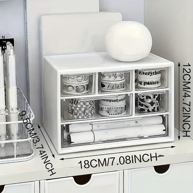Dustproof Clear Plastic Desktop Mini Storage Box with Drawer – Transparent Organizer for Hair Clips, Jewelry, Keys Small Tools