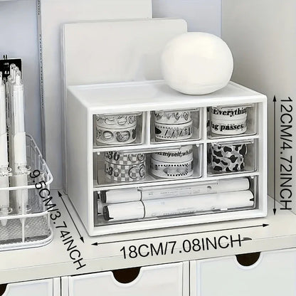 Dustproof Clear Plastic Desktop Mini Storage Box with Drawer – Transparent Organizer for Hair Clips, Jewelry, Keys Small Tools