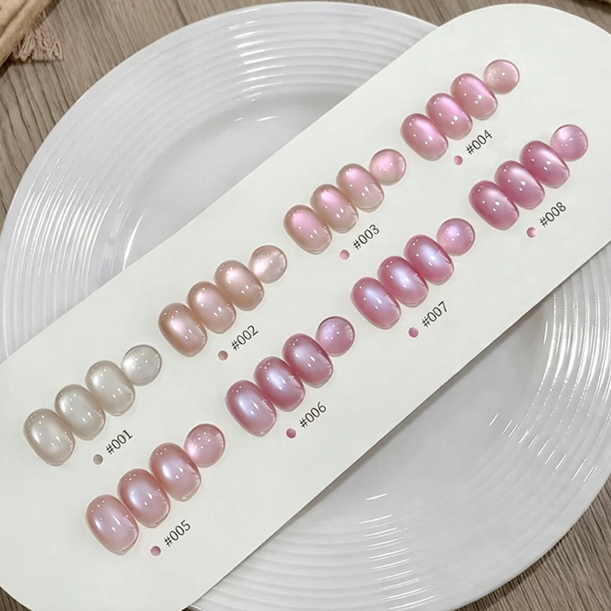 MIANEL 2026 Summer Trend Nude Pink Cat Eye Gel Nail Polish Soft Brightening Transparent Peach Pink with Glass Bead