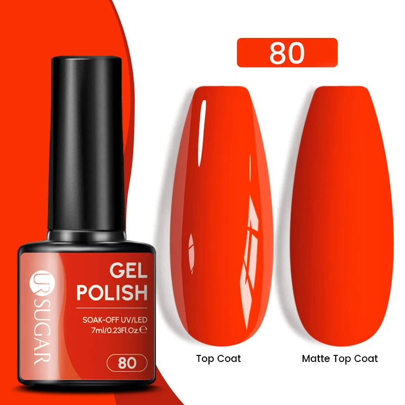 UR SUGAR 7.5ML Blue Black Red Glitter Sequin Color Gel Nail Polish Semi-permanent Varnish For Nail Art Manicure Soak Off UV Gel