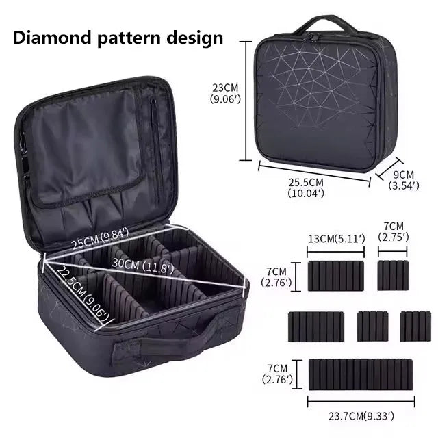 New PU Leather Cosmetic Bag For Women Professional Makeup Case Travel Toiletry Makeup Bag Beauty Nail ToolBox Make Up Handbag