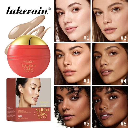 Lakerain Glow Skin Tint Foundation Long Lasting Moisturizing Even Skin Tone Concealer Sunscreen Brighten Skin Face Cosmetics