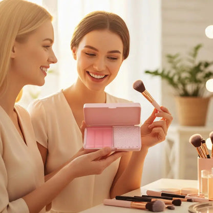 Makeup Brush Cleaning Soap Box Portable Mini Washboard Makeup Brush Cleaner With Soap For Easy Cleaning Brushes Washing Tools