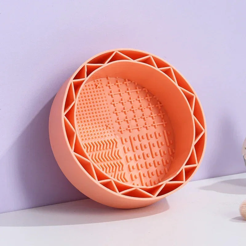 1PC Silicone Washing Bowl Makeup Brush Cleaning Box Make-up Egg Drying Tool Set Powder Puff Washer Sponge Storage Artifact