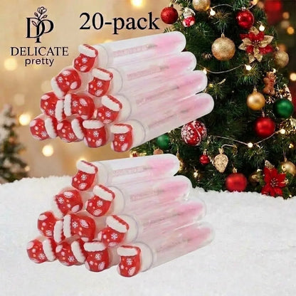 20-Pack Christmas Women Micro Spoolies Ultra-Fine Eyelash & Eyebrow Brushes Lash Extension Wand Comb Makeup Brushes Eyebrow Comb