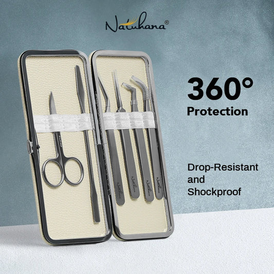 NATUHANA Eyelash Extension Tweezers Case Protective Storage Box Lash Makeup Tools Holder Colorful Tweezers Cover Case