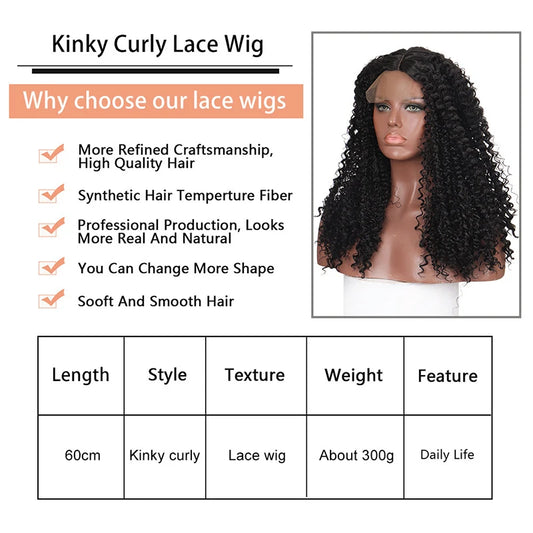 Synthetic Long Wave Wigs For Black Women Malaysian Hand woven lace Curly Human Hair Wigs With Bangs Full Machine Made Wigs