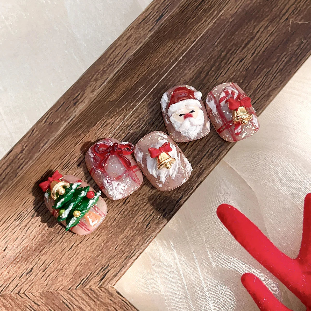 Gold Silver Christmas Bell Nail Art Accessories Winter Bow Alloy Exquisite Nail Charms Jewelry Luxury Manicure Decorations Parts