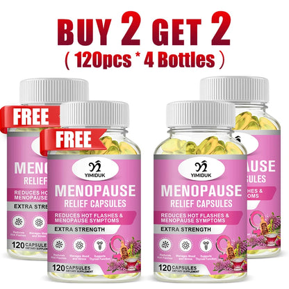 Buy 1 Get 1 Free! Best Menopause Relief Capsules, Support Reduces Hot Flashes & Night Sweats, Mood Balance & Better Sleep, Vegan