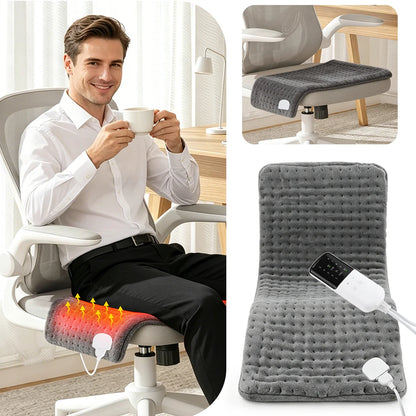 60x30cm Electric Blanket 10 Levels Heating Pad Double Helix Temperature Control Timing Thermal Mat for Office Home Period Cramps