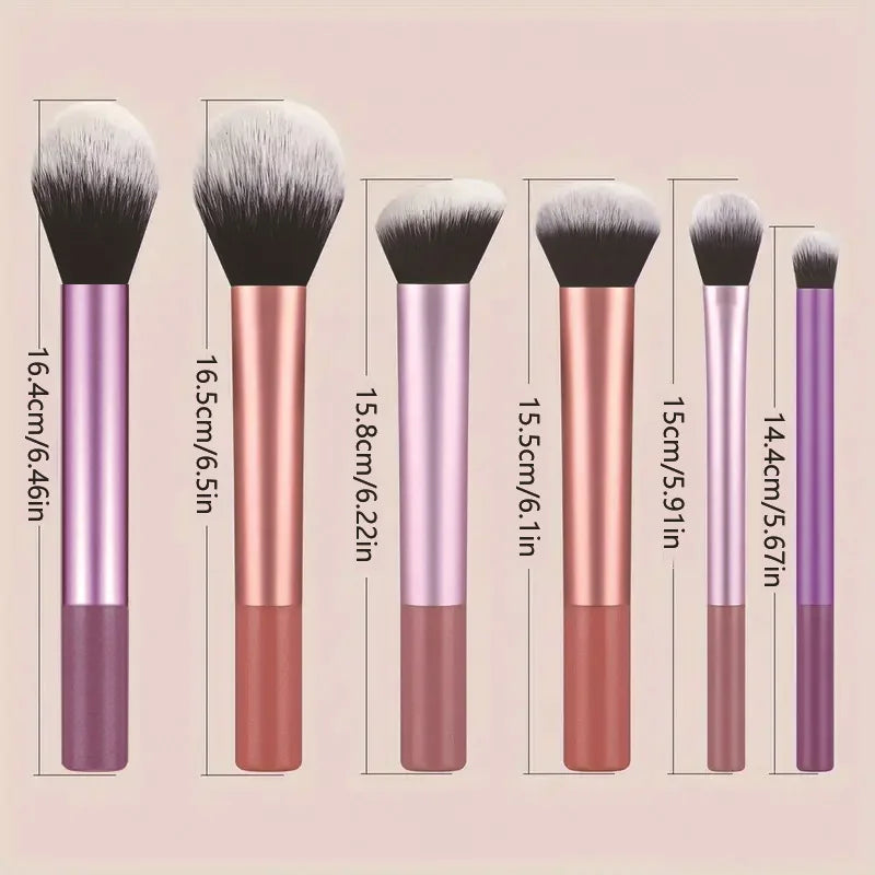 8 PCS Long‑Handle Makeup Brush Set, Multi‑Color Ultra‑Soft Brushes, Powder Blush Eyeshadow Brushes for Beginners