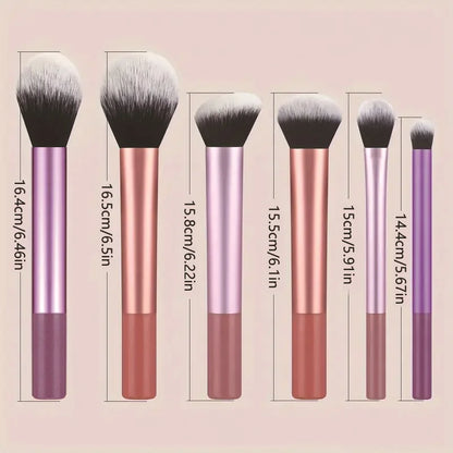 8 PCS Long‑Handle Makeup Brush Set, Multi‑Color Ultra‑Soft Brushes, Powder Blush Eyeshadow Brushes for Beginners