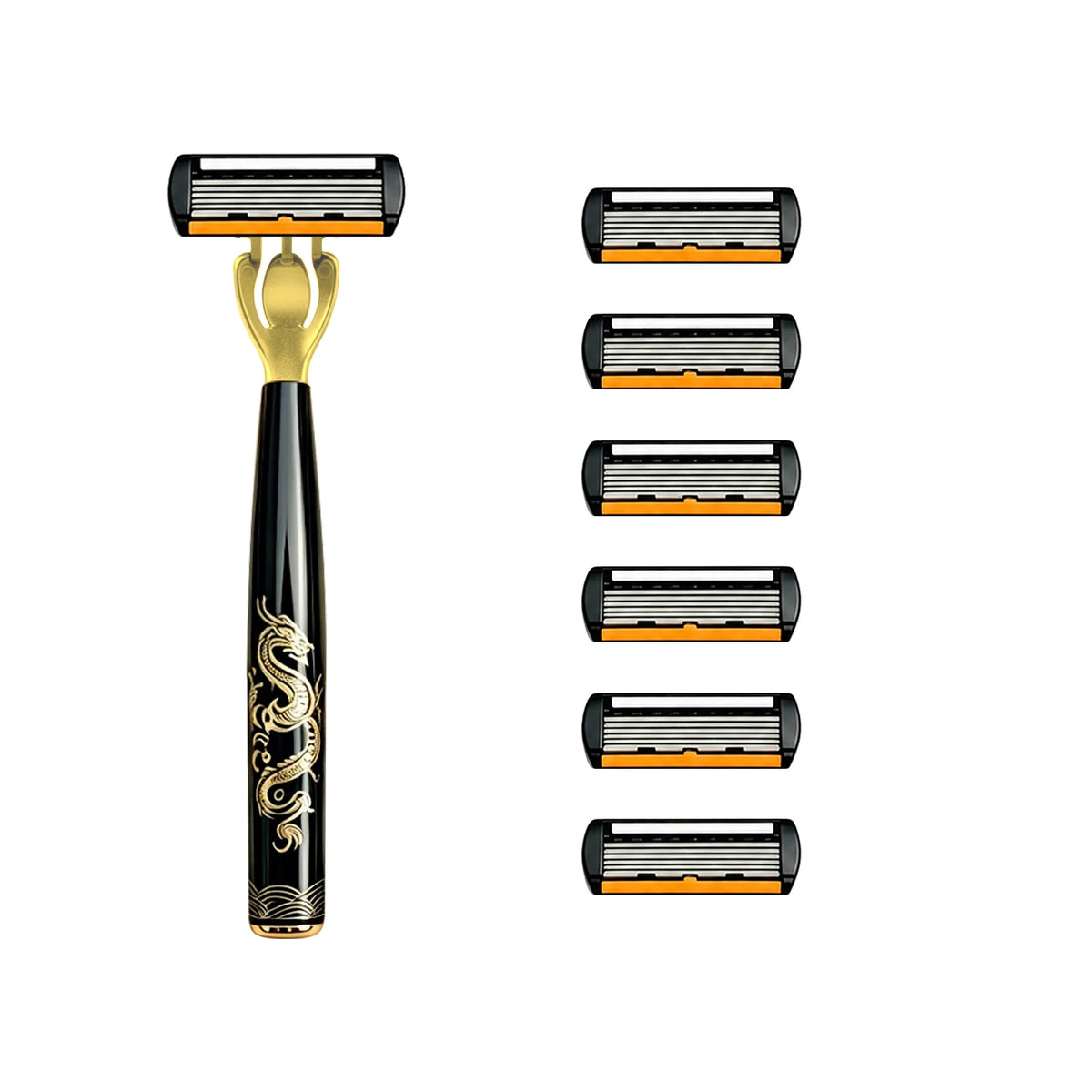 Men's Manual Safety Razor Set, Featuring 6-Layer Stainless Steel Blades and an Aloe vera Lubricating Strip | Perfect as a Gift.
