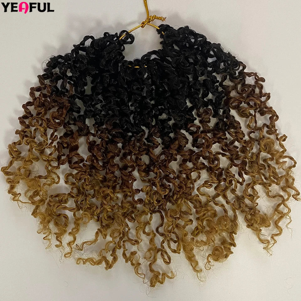 1-6 Packs Yanky Twist Crochet Hair 12"Pre-twisted Natural Black Kinky Mini Spring Twist Small Curly Senegalese Twist Hair Braids