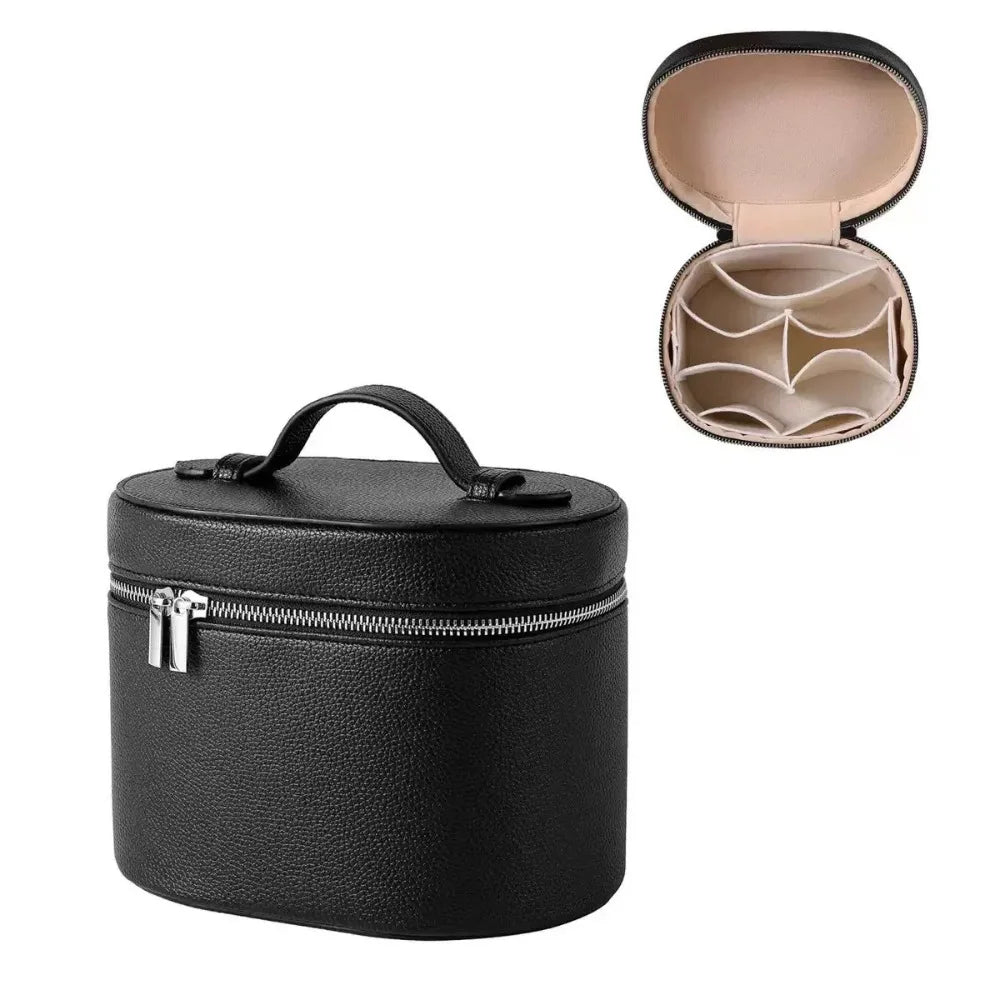 Large Capacity Cosmetic Box PU Leather Internal Storage Box Travel Organizer Bag Waterproof Zipper Closure Makeup Bag Daily Use
