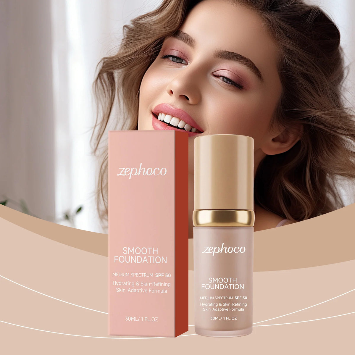Color Changing Foundation Liquid SPF50 Sunscreen Full Coverage Concealer Hydrating Brightening Waterproof Professional Cosmetics