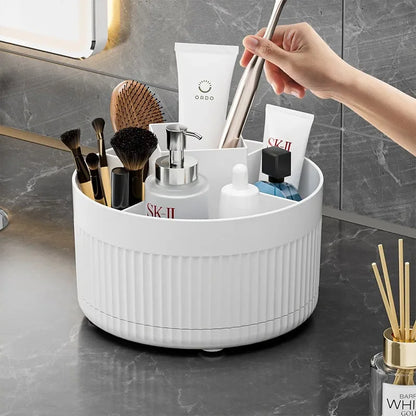 360 Degree Rotating Cosmetic Storage Organizer, Makeup Brush Lipstick Eye Shadow Pen Holder Desktop Shelf for Dresser Vanity