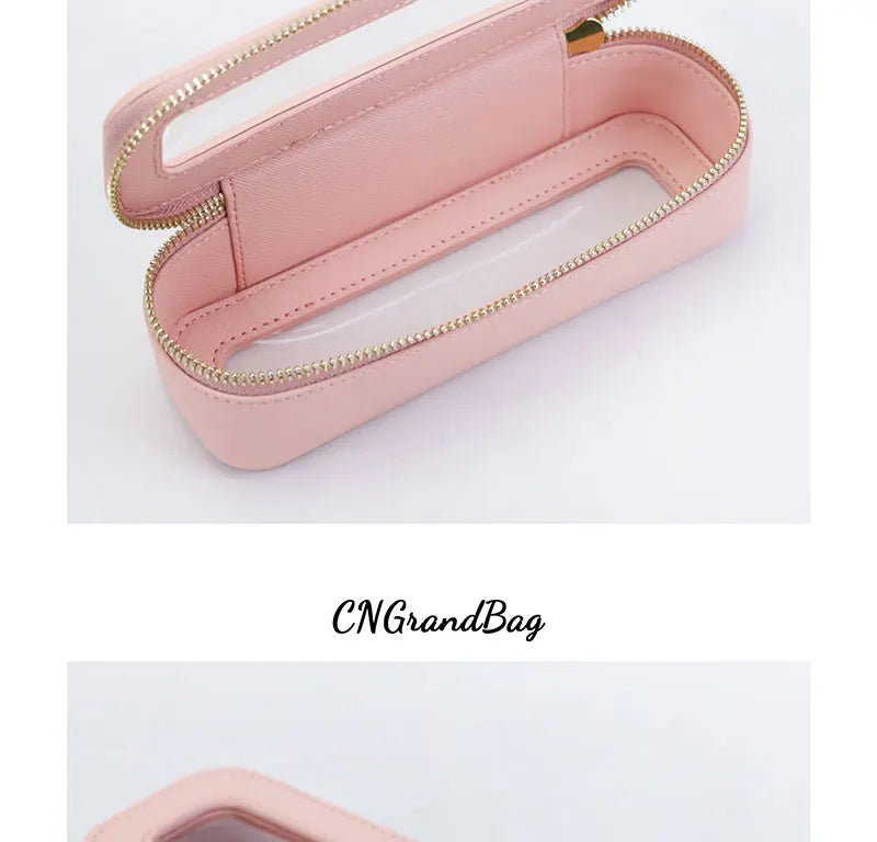 Customized Letters Colorful Classic Saffiano Portable Travel Clear PVC Cosmetic Bag TPU Wash Bag Makeup Brush Storage Bag Gift