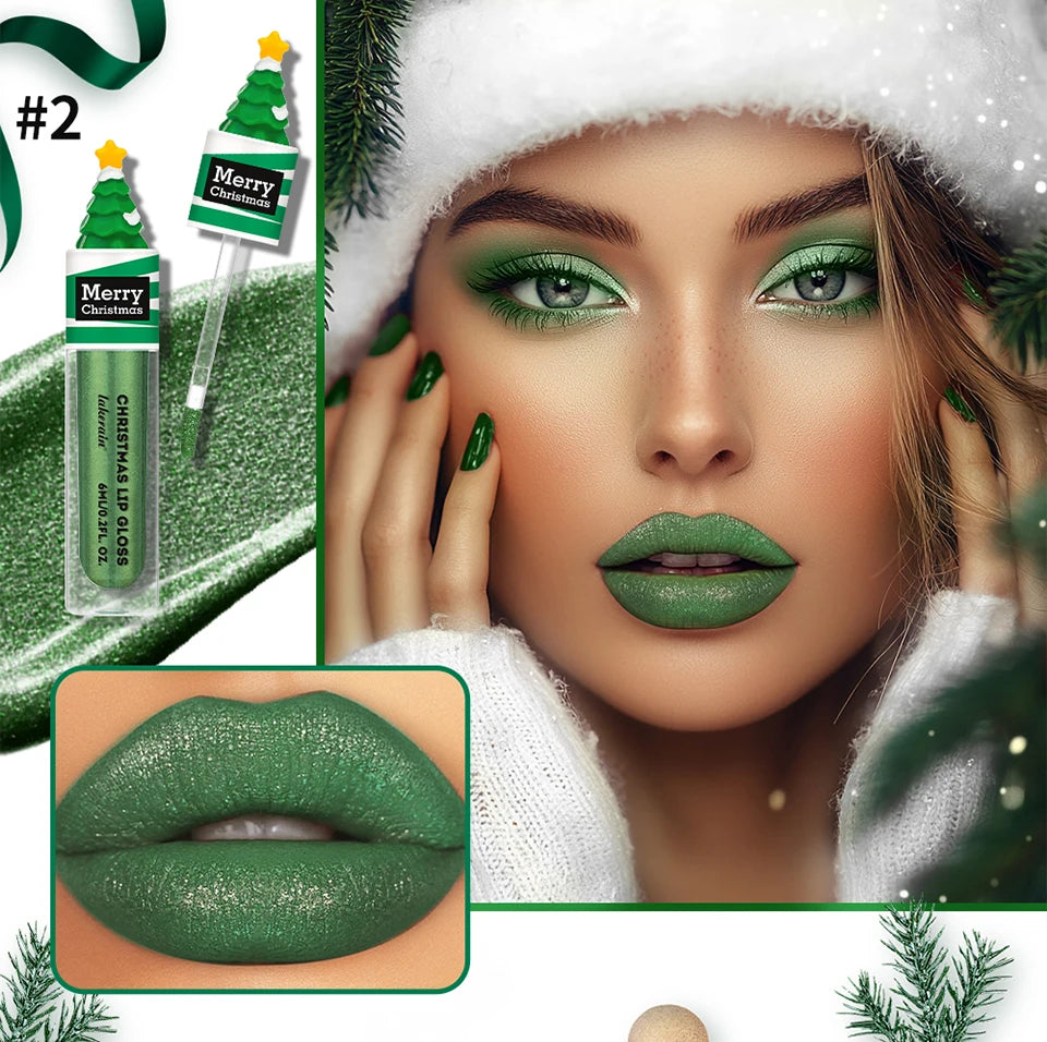 Christmas Colorful Lip Gloss Set Lip Stain Lipstick Woman Make Up Long Lasting Lipsticks Shiny Lip Gloss Pack Set Cosmetics Make