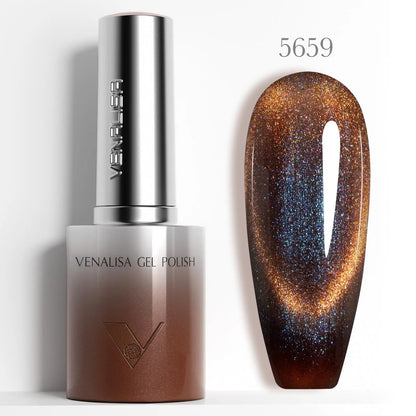 10ml Venalisa Hema Free TPO Free Gel Nail Polish Christmas New Year Soak Off Glitter Red Colors Cat Eye Magnet Nail Gel Polish
