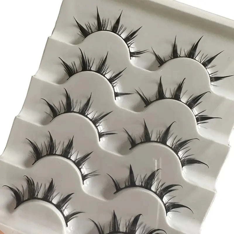 Anime Style False Eyelashes, Dramatic Demon Cartoon Design, Reusable D-Curve Lashes, Perfect for Anime Fans & Daily Wear