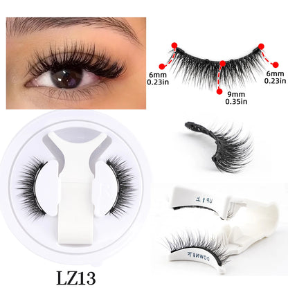 1/2 Pairs Reusable Magnetic Eyelashes Handmade Natural False Eyelash with Magnetic Tweezers Makeup Tool Fluffy Faux Mink Lashes