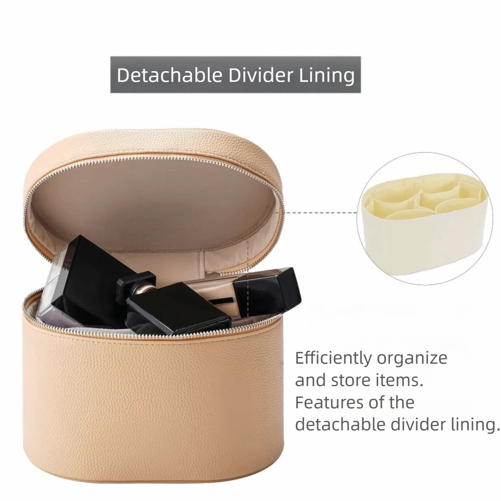 Large Capacity Cosmetic Box PU Leather Internal Storage Box Travel Organizer Bag Waterproof Zipper Closure Makeup Bag Daily Use