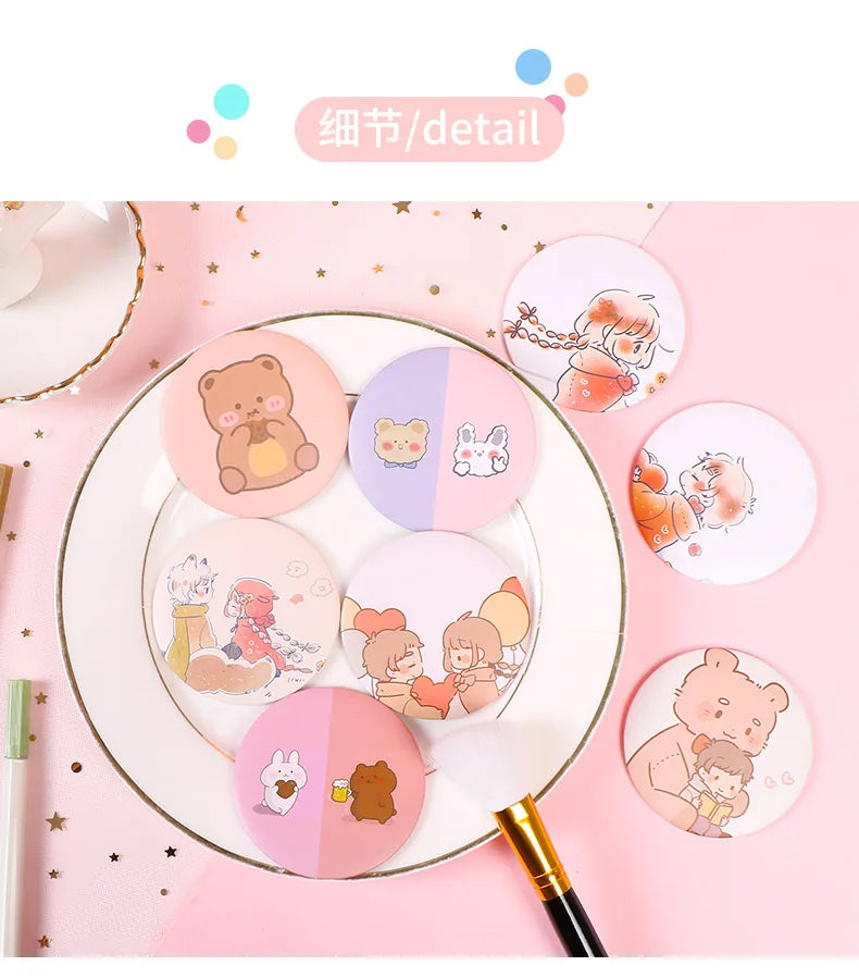 30 Pcs Cartoon Flower Cosmetic Mirror / Sweet Women Makeup Pocket Mini Portable /Nice Party Christmas Gift
