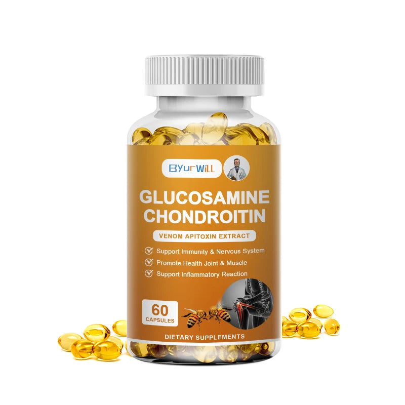 Bee Venom Glucosamine Chondroitin MSM Capsules - Joint Health Supplement for Mobility, Flexibility and Joint Pain Relief