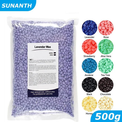 200g/500g/1000g Brazilian Hard Wax Beans kit, Professional Hair Removal for Legs Face Body, Salon & Home Use Depilatory Wax
