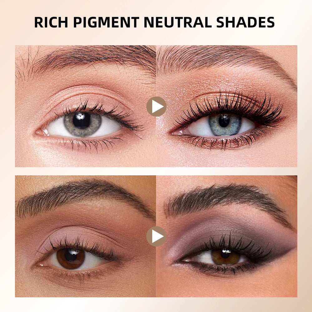 6Color Eyeshadow Palette With Free Brush 6 Color Matte High Pigment Waterproof Long Lasting Blendable Nude Makeup