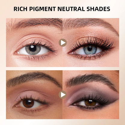 6Color Eyeshadow Palette With Free Brush 6 Color Matte High Pigment Waterproof Long Lasting Blendable Nude Makeup