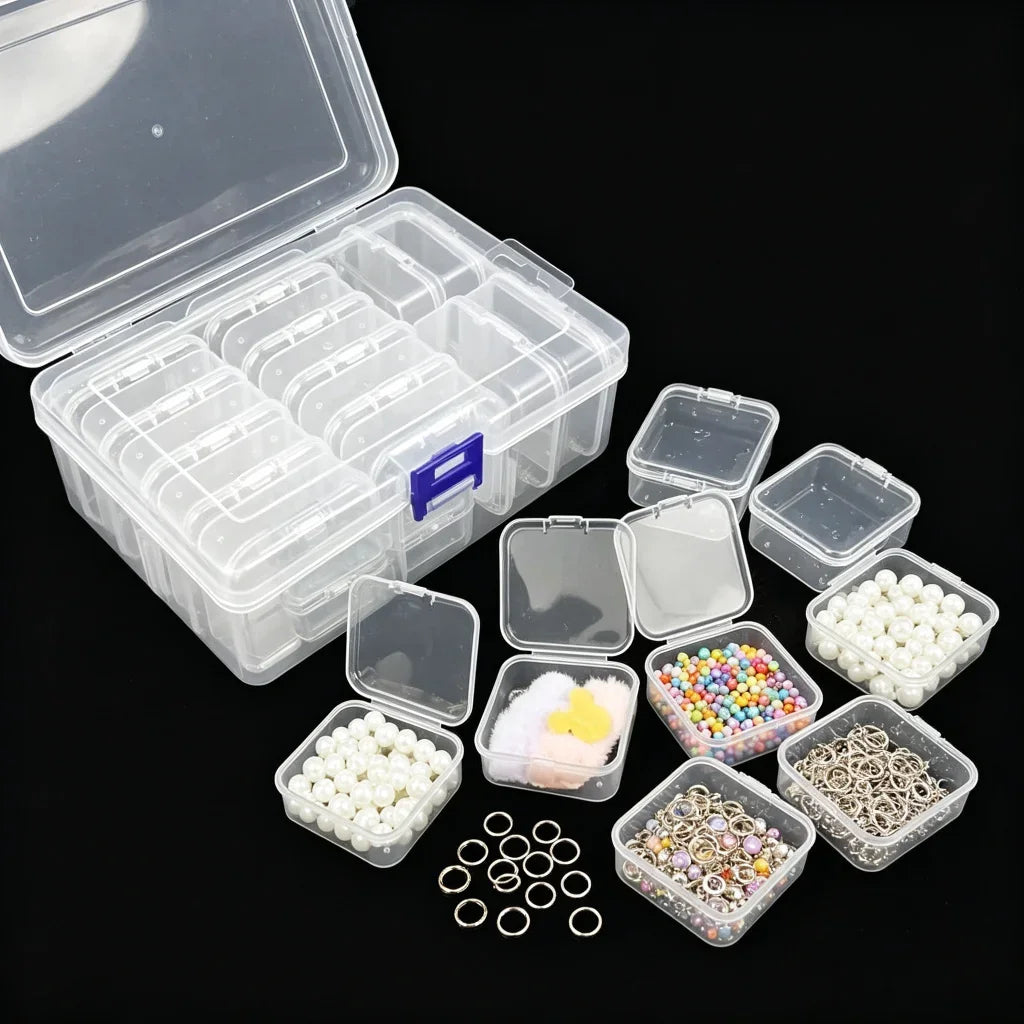 Clear PP Plastic Storage Box 30 Grids Transparent Organizer Case Nail Art Jewelry Beads Rhinestones Diamond Painting Crafts
