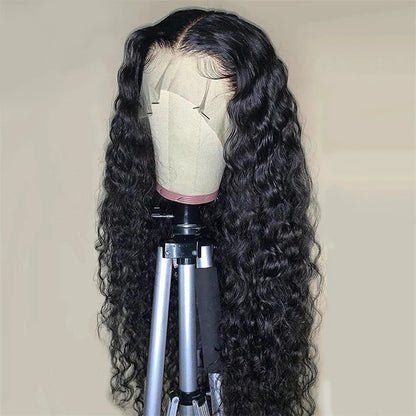 Peruvian Water Wave Human Hair Wigs 13x4 Transparent Lace Front Wig Pre Plucked Virgin Hair 4x4 Lace Closure Wig For Black Women