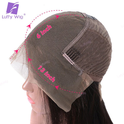 Ombre Colored T1B/30 Deep Wave Wigs 13x6 Lace Frontal Human Hair Wigs For Woman Remy Brazilian Natural Hairline 180% Luffywig