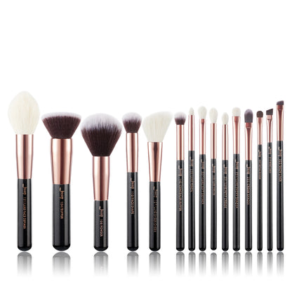 Jessup Makeup Brushes Set 10-25pcs Foundation Powder Eyeshadow Liner Brush Blending Highlighter Brocha Maquillaje RoseGold/Black